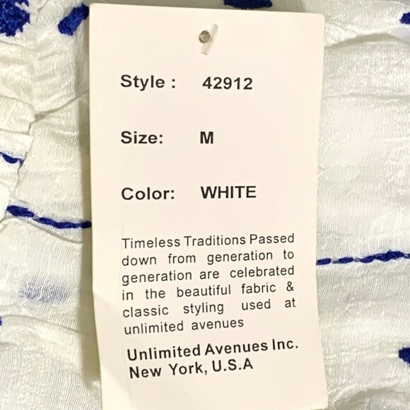 Rebellion Milos Off The Shoulder Embroidered Boho Peasant Dress M Lined White - Picture 8 of 11